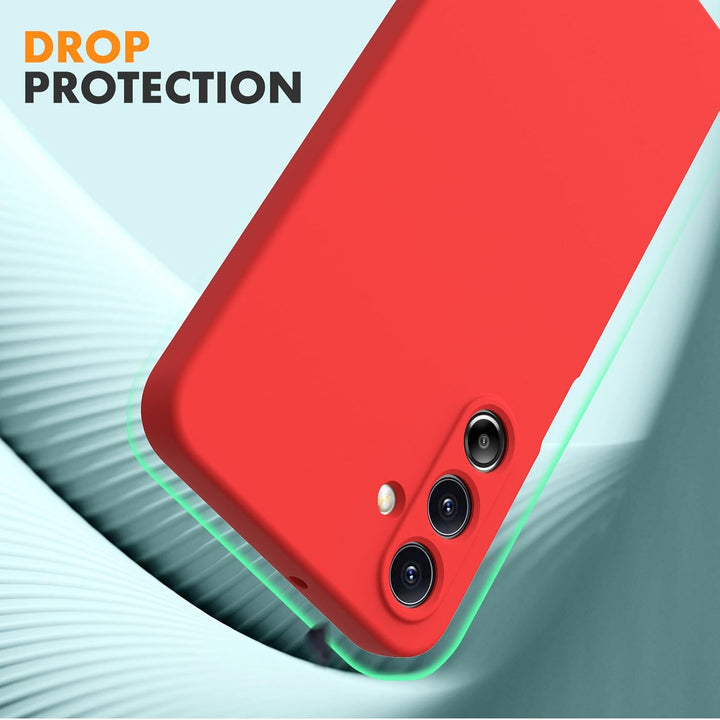 Samsung Galaxy A26 Hoesje Silicone - Liquid case met 2 Screenprotectors - Rood-Ilumina Benelux