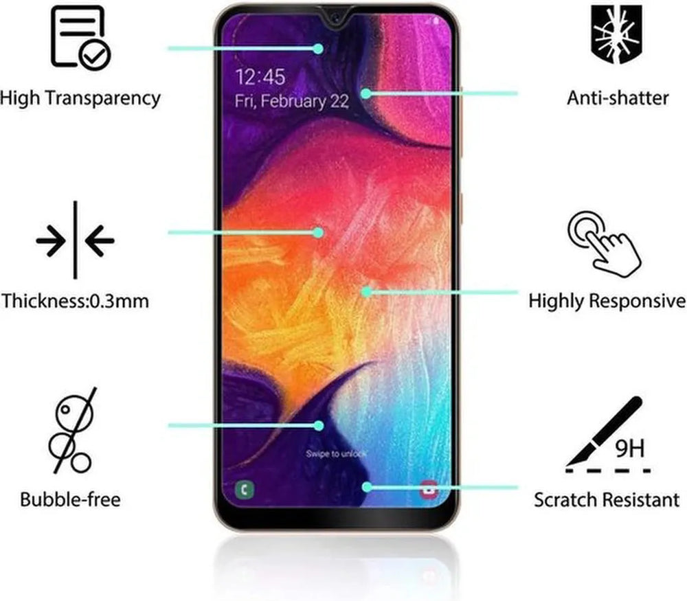Samsung Galaxy A30s/A50/A50s Screenprotector Gehard 9H Screenprotector Full Cover – 3-Pack-Ilumina Benelux