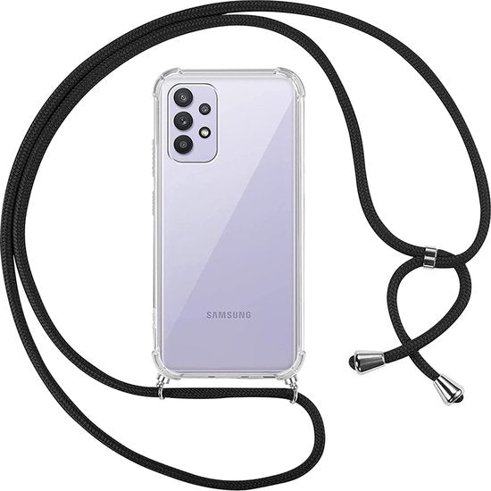 Samsung Galaxy A32 5G Hoesjes – Transparante Backcover met Koord – Schokbestendig – TPU-Ilumina Benelux
