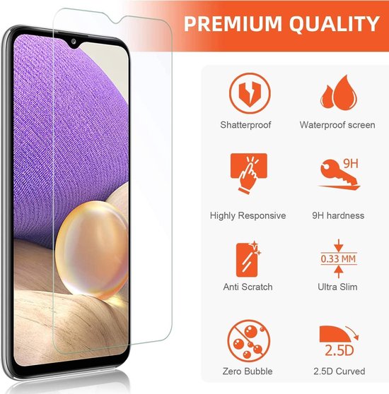 Samsung Galaxy A32 5G Screenprotector Gehard 9H – Anti-kras – 3-Pack-Ilumina Benelux