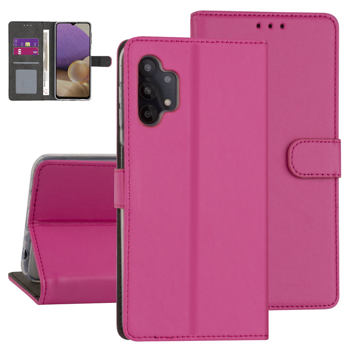 Samsung Galaxy A32 Kunstleer Booktype hoesje - Felroze - 5G-Hoesjes-Ilumina Benelux