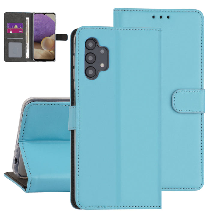 Samsung Galaxy A32 Kunstleer Booktype hoesje - LichtBlauw - 5G-Hoesjes-Ilumina Benelux