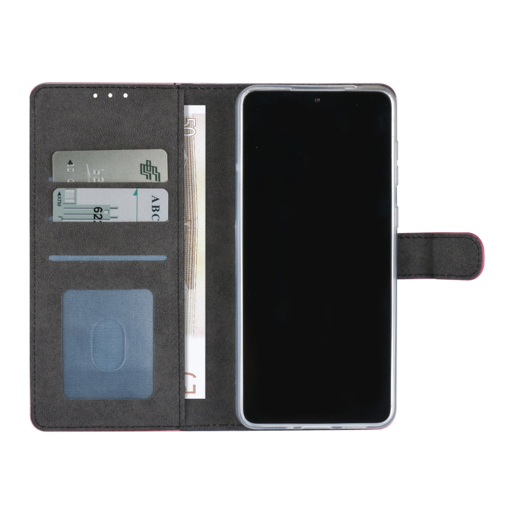 Samsung Galaxy A33 5G Book Case hoesje - Pasjeshouder voor 3 pasjes - Magneetsluiting - Felroze-Hoesjes-Ilumina Benelux