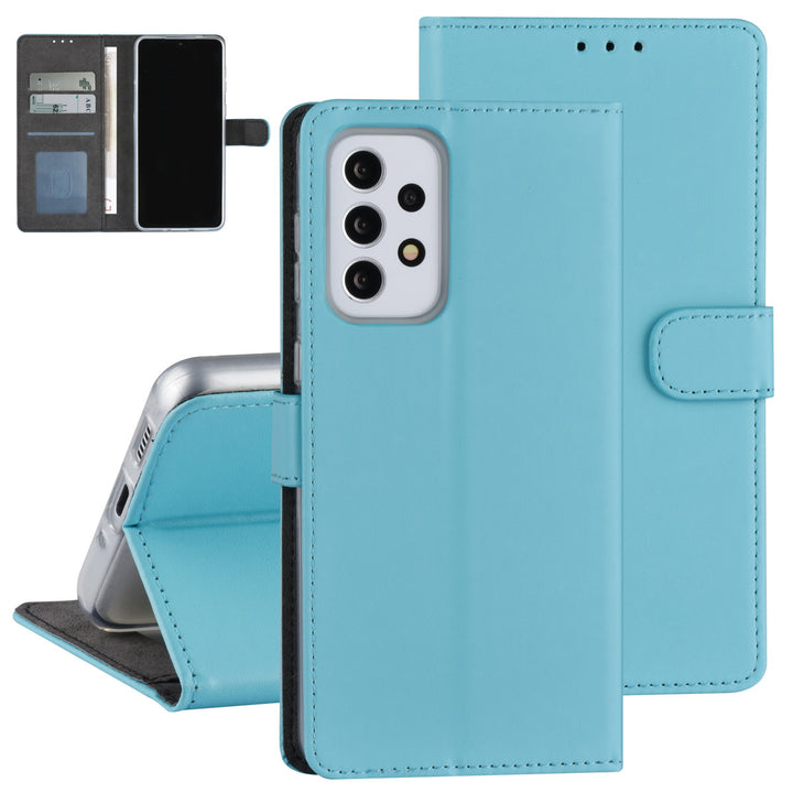 Samsung Galaxy A33 5G Book Case hoesje - Pasjeshouder voor 3 pasjes - Magneetsluiting - LichtBlauw-Hoesjes-Ilumina Benelux