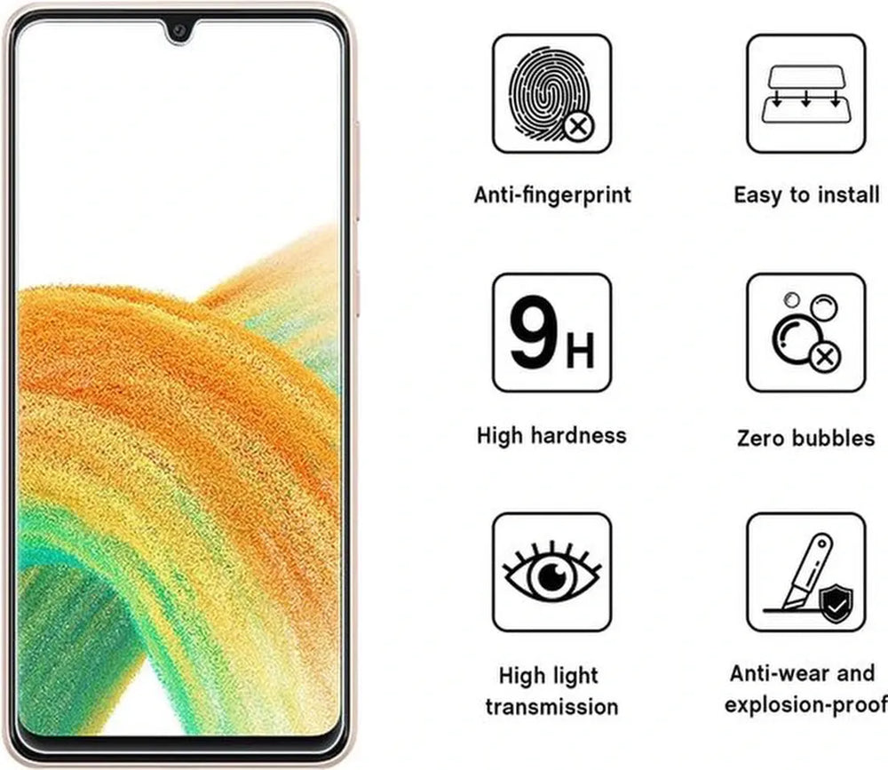 Samsung Galaxy A33 5G Screenprotector Gehard 9H – Anti-kras – 1-Pack-Ilumina Benelux