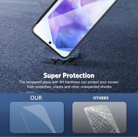 Samsung Galaxy A35 Screenprotector Full Cover Screenprotector Gehard 9H – 1-Pack-Ilumina Benelux
