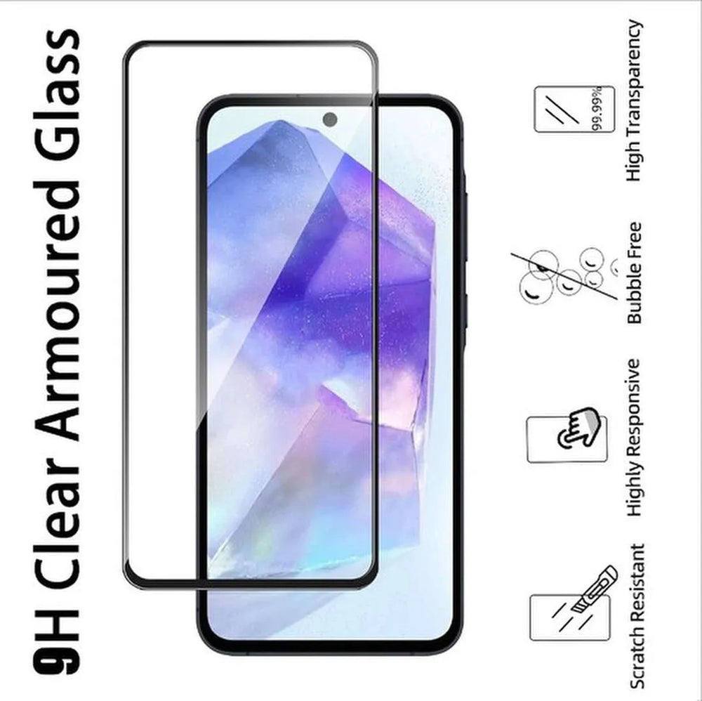 Samsung Galaxy A35 Screenprotector Full Cover Screenprotector Gehard 9H – 3-Pack-Ilumina Benelux