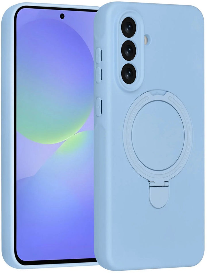 Samsung Galaxy A36 Hoesjes Schokbestendige Siliconen Backcover met Ringstandaard - Baby Blue-Ilumina Benelux