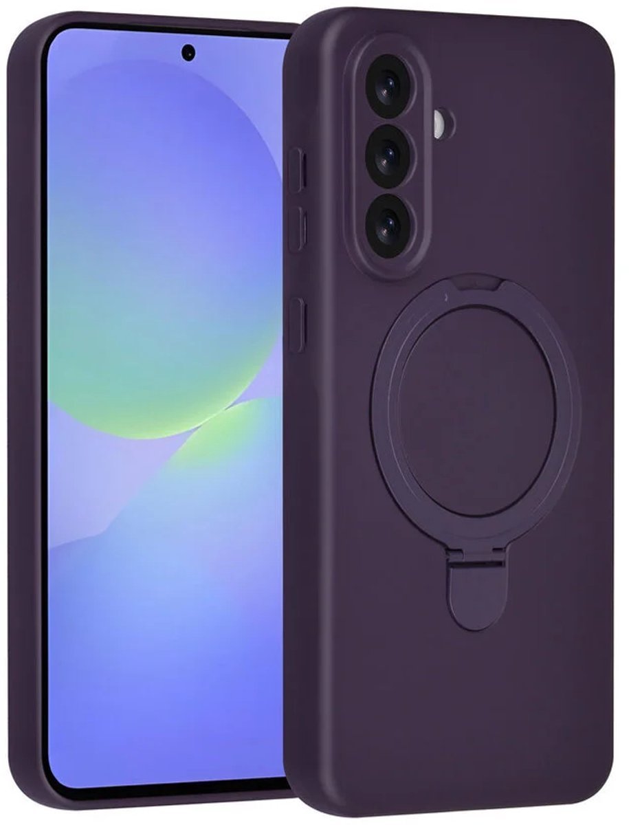 Samsung Galaxy A36 Hoesjes Schokbestendige Siliconen Backcover met Ringstandaard - Grape Purple-Ilumina Benelux