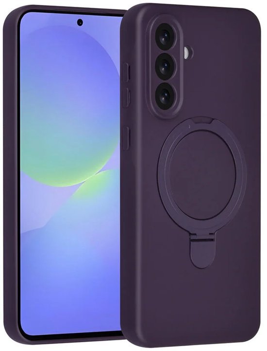 Samsung Galaxy A36 Hoesjes Schokbestendige Siliconen Backcover met Ringstandaard - Grape Purple-Ilumina Benelux