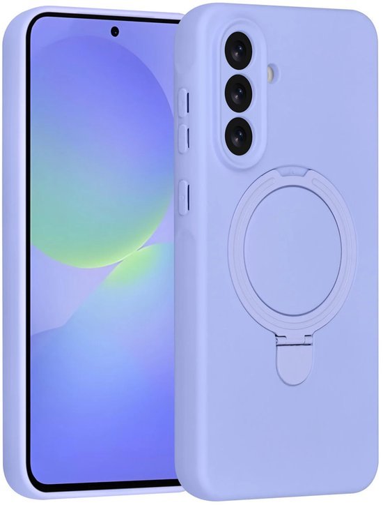 Samsung Galaxy A36 Hoesjes Schokbestendige Siliconen Backcover met Ringstandaard - Lila-Ilumina Benelux