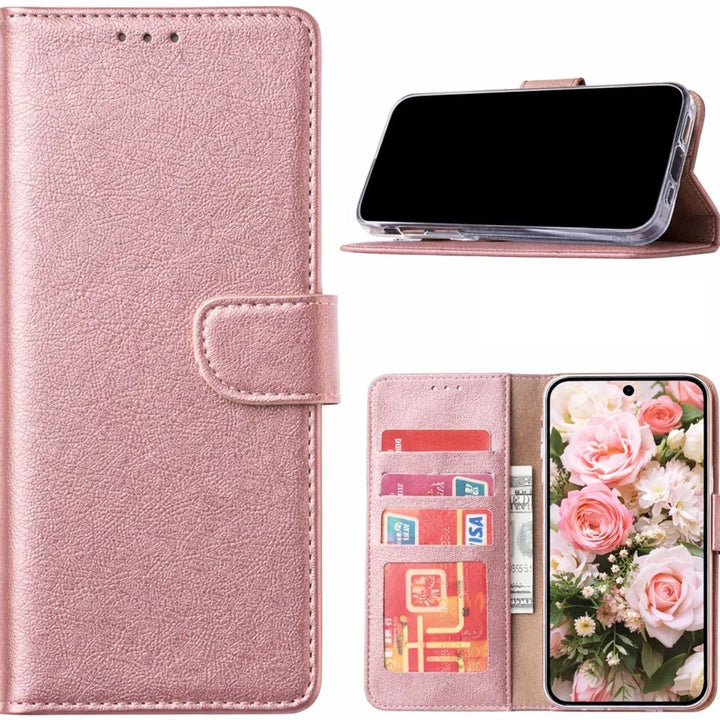 Samsung Galaxy A37 - Roségoud - Portemonnee Hoesje met 3 Kaartvakken & Magnetische Sluiting-Ilumina Benelux
