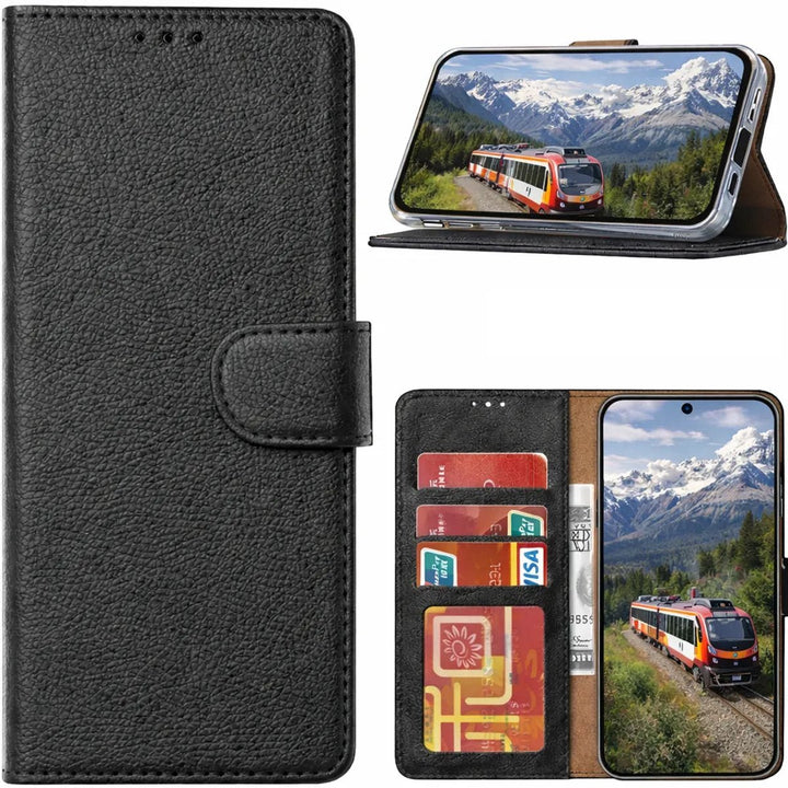 Samsung Galaxy A37 - Zwart - Portemonnee Hoesje met 3 Kaartvakken & Magnetische Sluiting-Ilumina Benelux