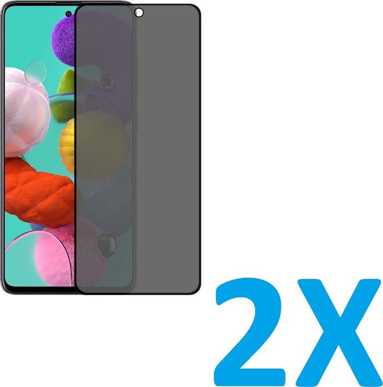 Samsung Galaxy A51 – Privacy Gehard Glas 9H – Anti Kras – 2-Pack-Ilumina Benelux