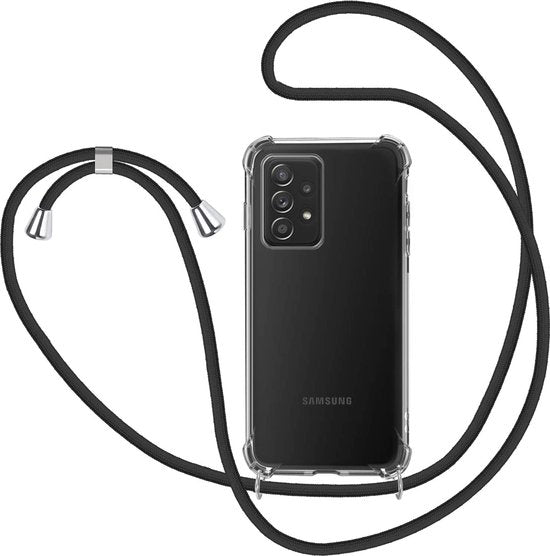 Samsung Galaxy A52 Hoesjes – Transparante Backcover met Koord – Schouderkoord – Anti Kras-Ilumina Benelux
