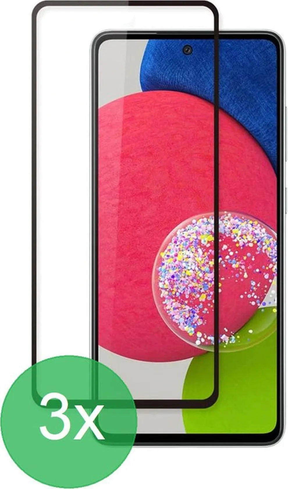 Samsung Galaxy A52/A52s/A53 5G Screenprotector Full Cover – 9H Gehard Glas – 3-Pack-Ilumina Benelux