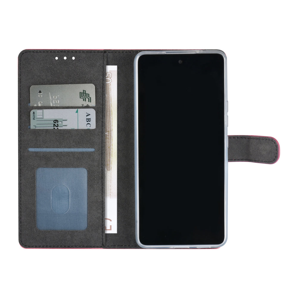 Samsung Galaxy A53 5G Book Case hoesje - Pasjeshouder voor 3 pasjes - Magneetsluiting - Felroze-Hoesjes-Ilumina Benelux