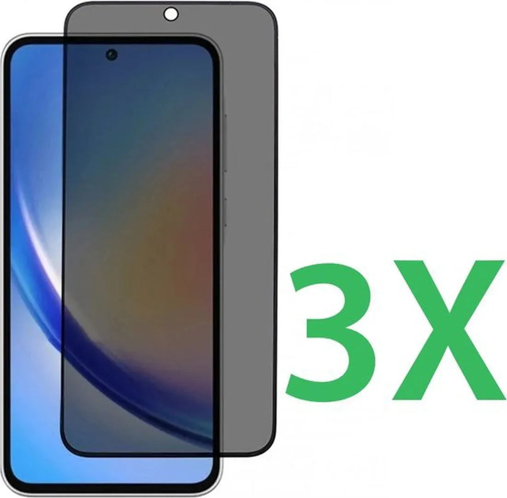 Samsung Galaxy A54 4G/5G – Privacy Screenprotector Screenprotector Gehard 9H – 3-Pack-Ilumina Benelux