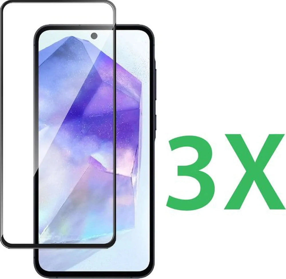Samsung Galaxy A54 4G/5G Screenprotector Full Cover Screenprotector Gehard 9H – 3-Pack-Ilumina Benelux