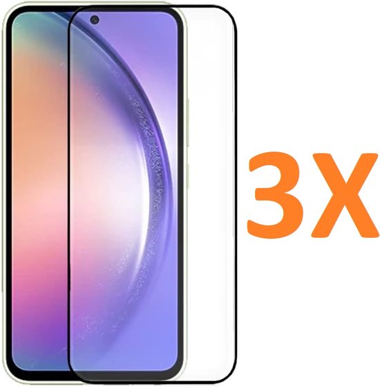 Samsung Galaxy A54 Screenprotector Full Cover – 9H Gehard Glas – 3-Pack-Ilumina Benelux