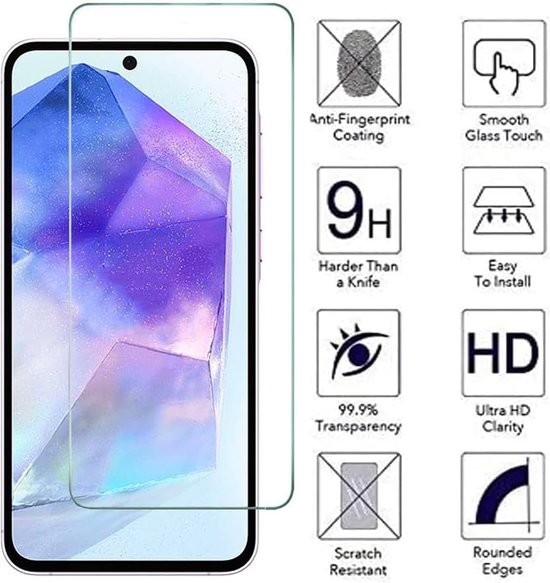 Samsung Galaxy A55 – 9H Gehard Glas – Anti-kras – Tempered Glas – 1-Pack-Ilumina Benelux