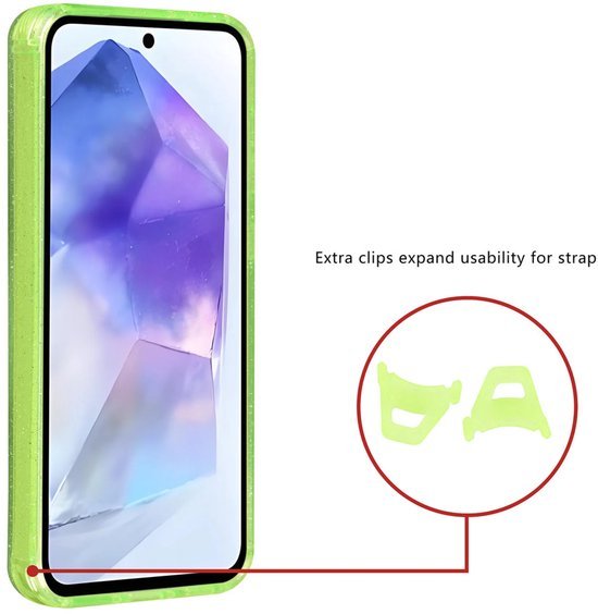 Samsung Galaxy A55 Hoesjes - Magsafe - Glitter Design - Groen-Ilumina Benelux