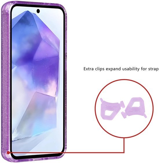 Samsung Galaxy A55 Hoesjes - Magsafe - Glitter Design - Paars-Ilumina Benelux
