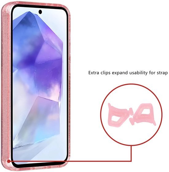 Samsung Galaxy A55 Hoesjes - Magsafe - Glitter Design - Roze-Ilumina Benelux