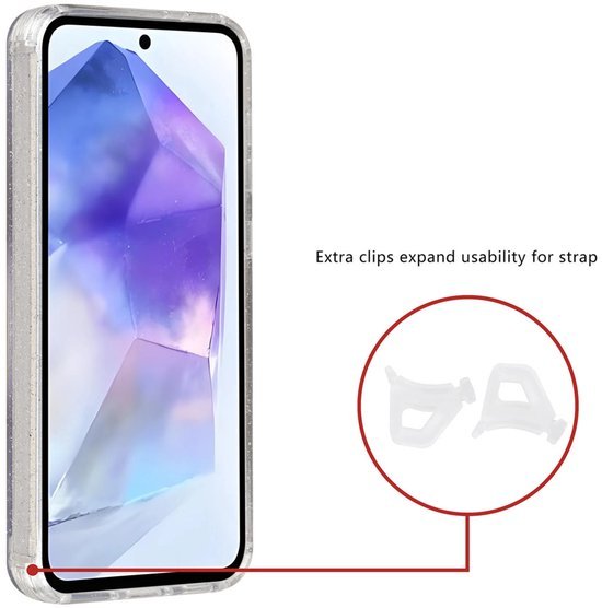 Samsung Galaxy A55 Hoesjes - Magsafe - Glitter Design - Transparant-Ilumina Benelux