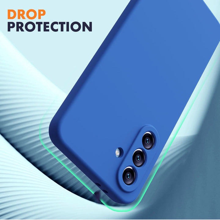 Samsung Galaxy A56 Hoesje Silicone - Liquid case met 2 Screenprotectors - Blauw-Ilumina Benelux