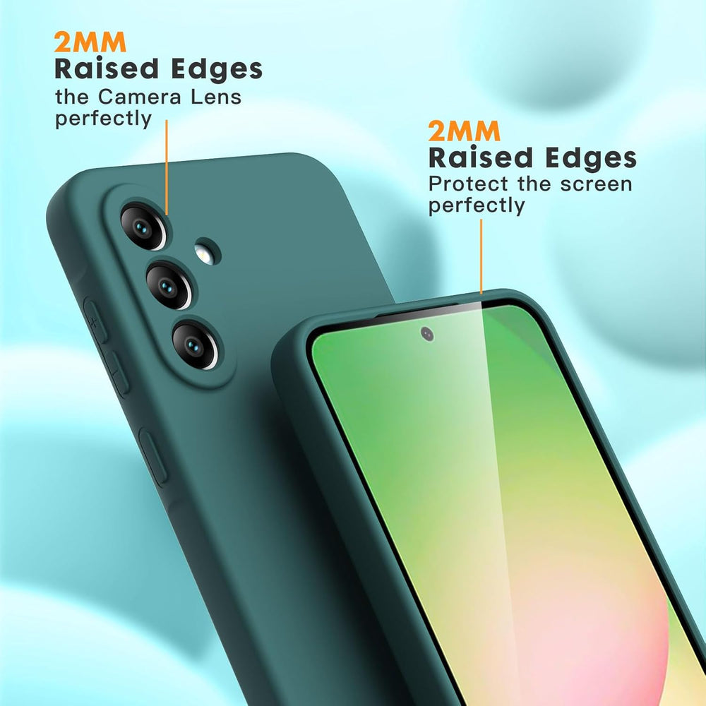Samsung Galaxy A56 Hoesje Silicone - Liquid case met 2 Screenprotectors - Groen-Ilumina Benelux