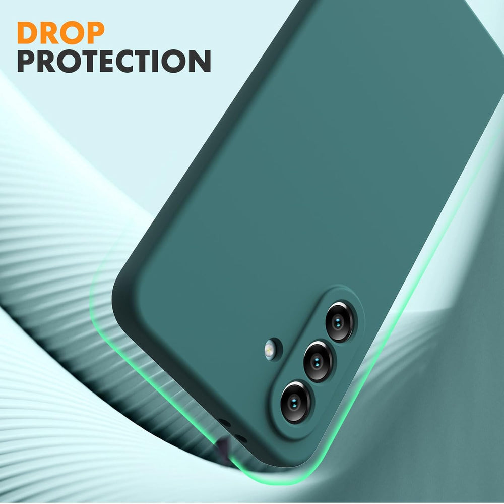 Samsung Galaxy A56 Hoesje Silicone - Liquid case met 2 Screenprotectors - Groen-Ilumina Benelux