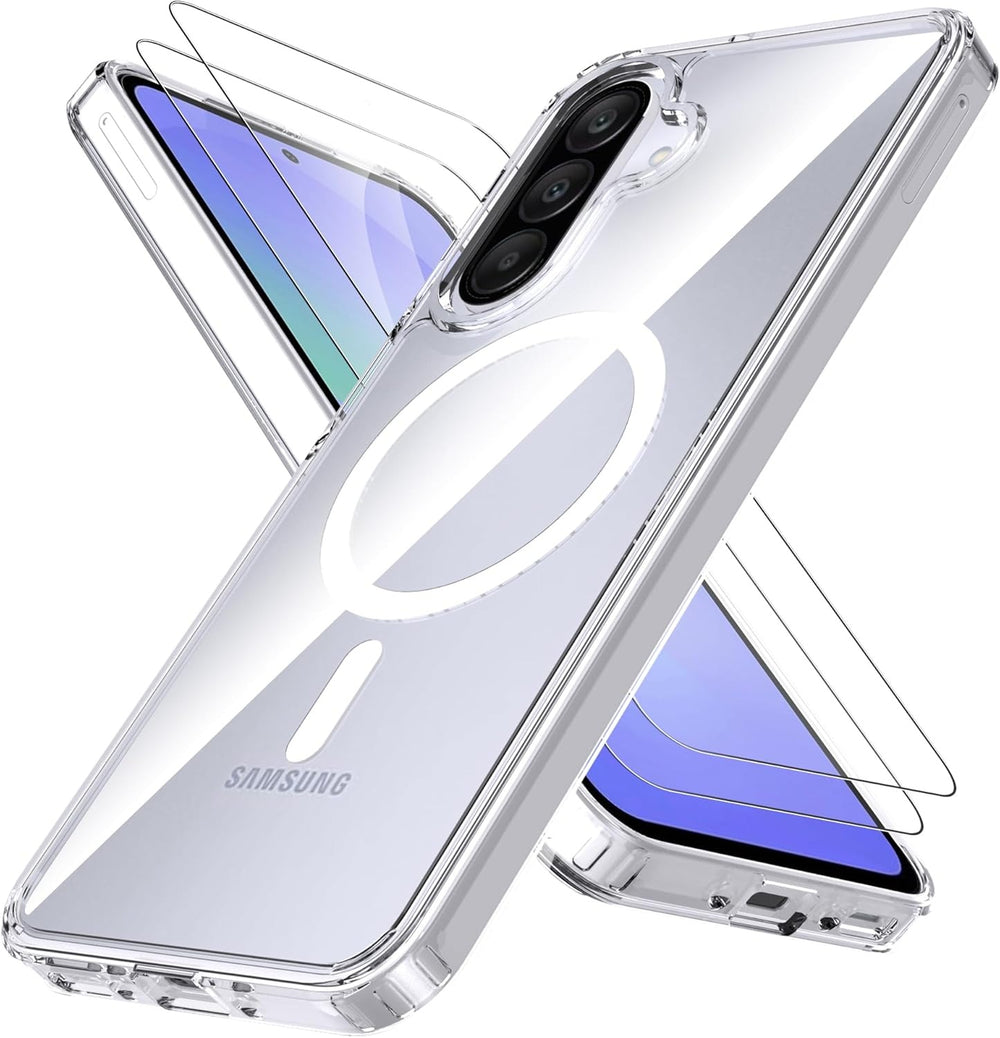 Samsung Galaxy A56 Hoesje – Transparant MagSafe Case met 2 Screenprotectors-Ilumina Benelux