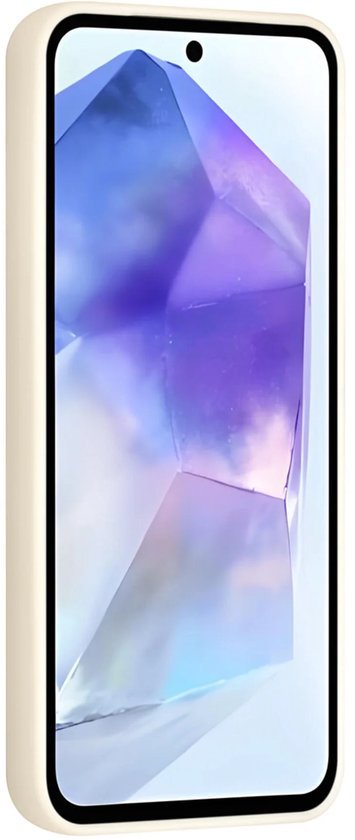 Samsung Galaxy A56 Hoesjes Schokbestendige Siliconen Backcover met Ringstandaard - Antique White-Ilumina Benelux
