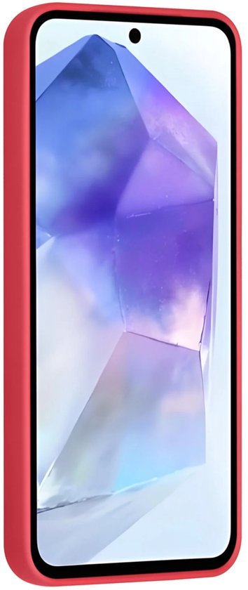 Samsung Galaxy A56 Hoesjes Schokbestendige Siliconen Backcover met Ringstandaard - Cherry Red-Ilumina Benelux