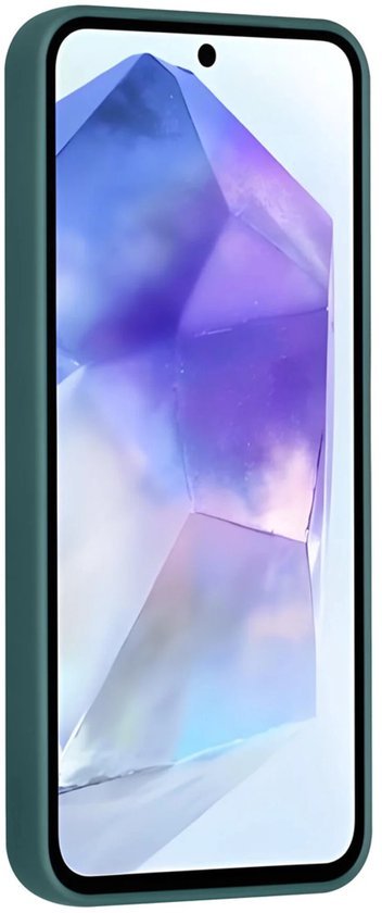 Samsung Galaxy A56 Hoesjes Schokbestendige Siliconen Backcover met Ringstandaard - DonkerGroen-Ilumina Benelux