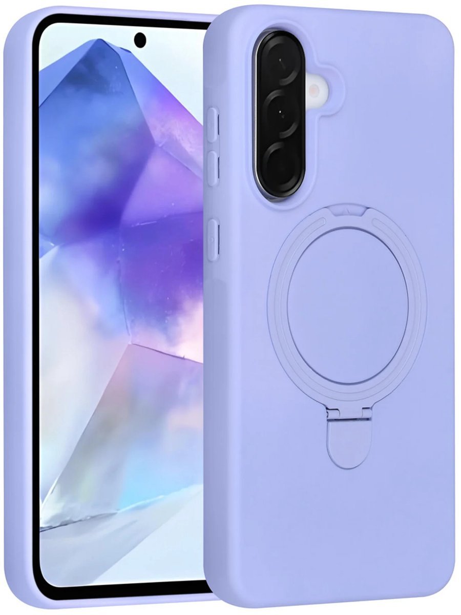 Samsung Galaxy A56 Hoesjes Schokbestendige Siliconen Backcover met Ringstandaard - Lila-Ilumina Benelux
