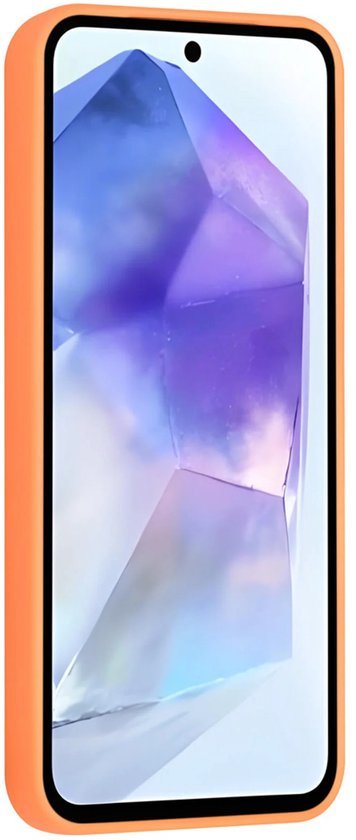 Samsung Galaxy A56 Hoesjes Schokbestendige Siliconen Backcover met Ringstandaard - Tangerine Orange-Ilumina Benelux