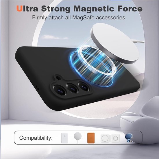 Samsung Galaxy A56 Hoesjes Schokbestendige Siliconen Backcover met Ringstandaard - Zwart-Ilumina Benelux