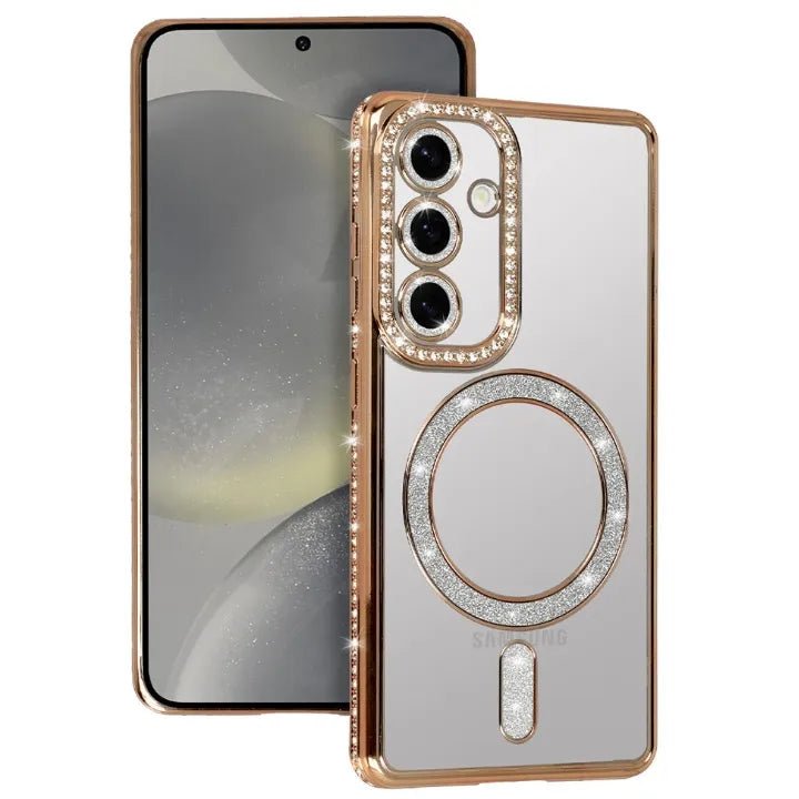Samsung Galaxy S26 Ultra [Hoesjes – MagSafe Magnetisch – Glitter Sparkle – Zachte TPU Backcover - Goud-Hoesjes-Ilumina Benelux