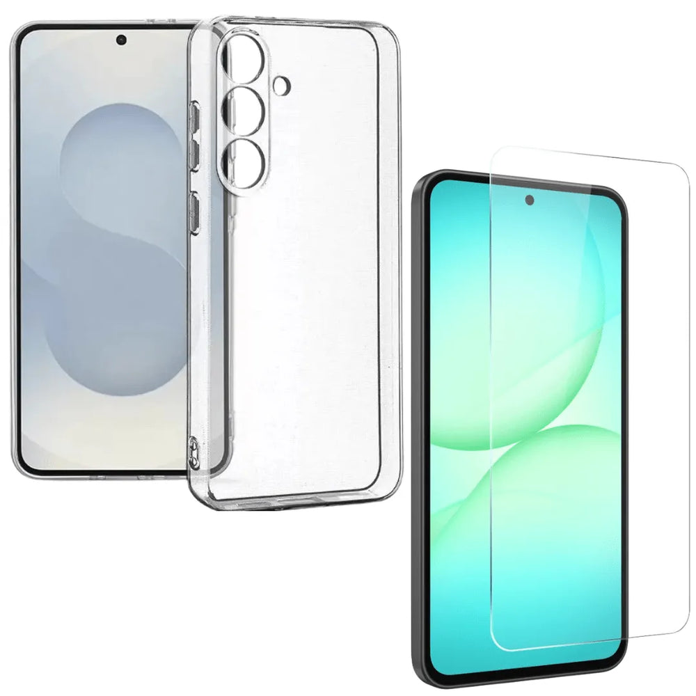 Samsung Galaxy A57 Hoesjes - Siliconen Backcover - Soft Touch - Transparant - Met 2x Screenprotectors-Ilumina Benelux