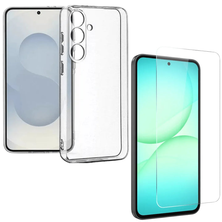 Samsung Galaxy A57 Hoesjes - Siliconen Backcover - Soft Touch - Transparant - Met 2x Screenprotectors-Ilumina Benelux