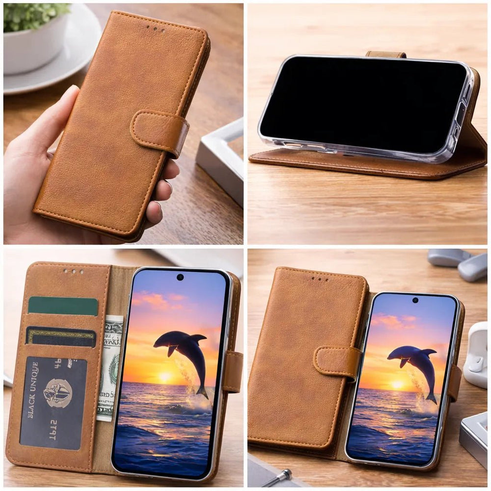 Samsung Galaxy S26 - Lichtbruin - Portemonnee Hoesje met 3 Kaartvakken & Magnetische Sluiting-Hoesjes-Ilumina Benelux