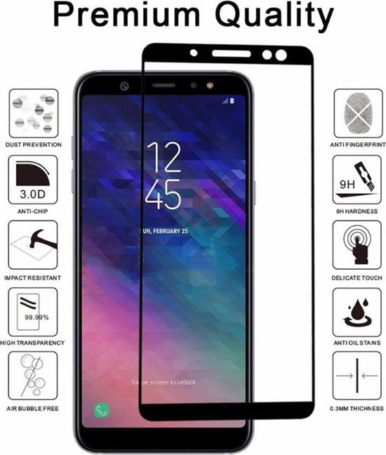 Samsung Galaxy A6 2018 Screenprotector Full Cover Screenprotector Gehard 9H – 1-Pack-Ilumina Benelux