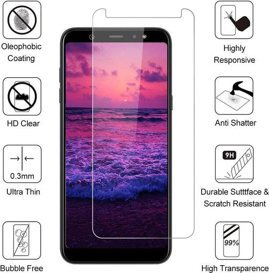 Samsung Galaxy A6 2018 Screenprotector Gehard 9H – Anti-kras – Tempered Glas – 1-Pack-Ilumina Benelux