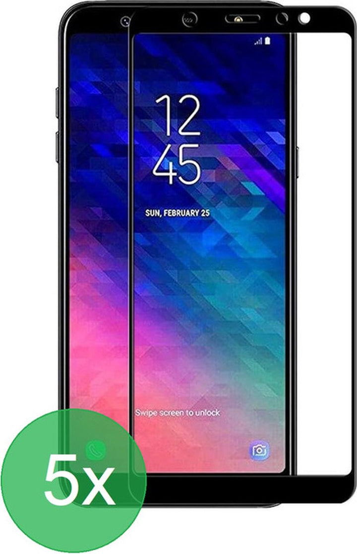 Samsung Galaxy A6 2018/J6 2018/A8 2018 Screenprotector Full Cover Screenprotector Gehard 9H – 5-Pack-Ilumina Benelux