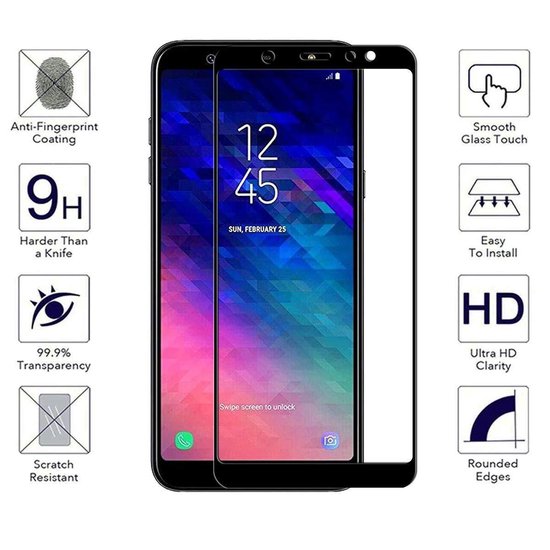 Samsung Galaxy A6 Plus (2018) Screenprotector Full Cover Screenprotector Gehard 9H – Anti-kras-Ilumina Benelux