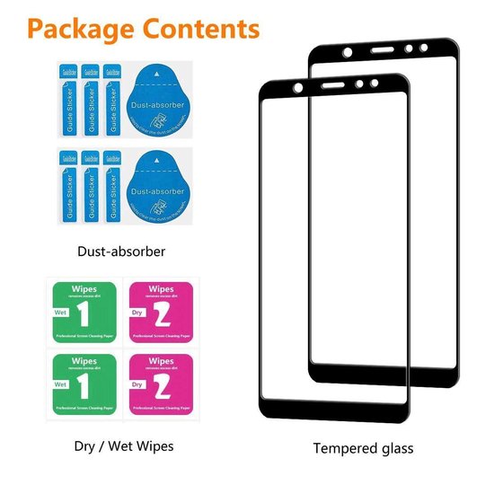 Samsung Galaxy A6 Plus (2018) Screenprotector Full Cover Screenprotector Gehard 9H – Anti-kras-Ilumina Benelux