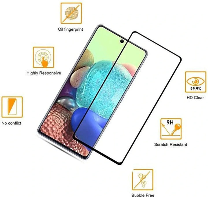 Samsung Galaxy A71 Screenprotector Full Cover – 9H Gehard Glas – 3-Pack-Ilumina Benelux
