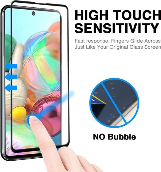 Samsung Galaxy A71 Screenprotector Full Cover – 9H Gehard Glas – 3-Pack-Ilumina Benelux